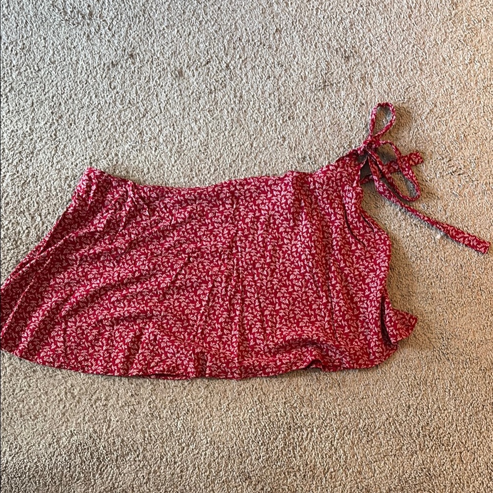 Red Floral Skirt